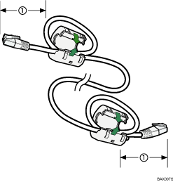 ilustración del cable de Ethernet con núcleo de ferrita