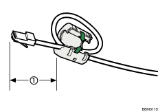 ilustración del cable de Ethernet con núcleo de ferrita