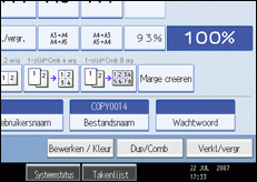 Schermillustratie bedieningspaneel