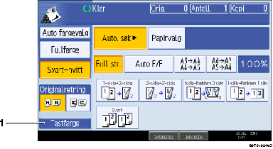 Illustrasjon av brukerpanelskjermen med nummererte bildetekster.