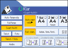 Illustrasjon av skjermen på brukerpanelet.
