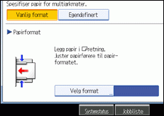Illustrasjon av skjermen på brukerpanelet.