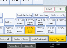 Illustrasjon av skjermen på brukerpanelet.