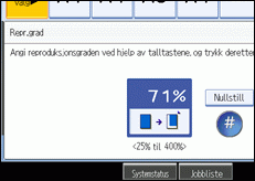 Illustrasjon av skjermen på brukerpanelet.