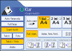 Illustrasjon av skjermen på brukerpanelet.