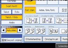 Illustrasjon av skjermen på brukerpanelet.