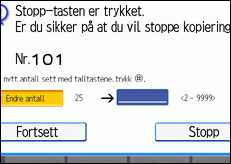 Illustrasjon av skjermen på brukerpanelet.