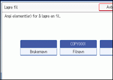 Illustrasjon av skjermen på brukerpanelet.
