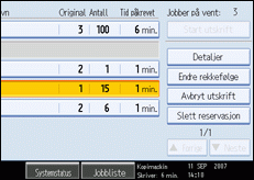 Illustrasjon av skjermen på brukerpanelet.