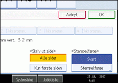 Illustrasjon av skjermen på brukerpanelet.