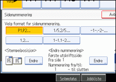Illustrasjon av skjermen på brukerpanelet.