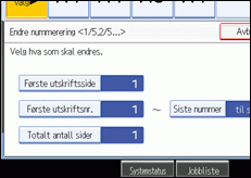 Illustrasjon av skjermen på brukerpanelet.