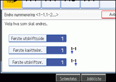 Illustrasjon av skjermen på brukerpanelet.
