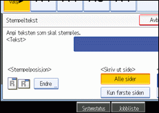 Illustrasjon av skjermen på brukerpanelet.
