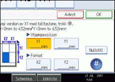 Illustrasjon av skjermen på brukerpanelet.