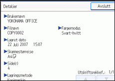 Illustrasjon av skjermen på brukerpanelet.