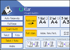 Illustrasjon av skjermen på brukerpanelet.