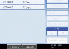 Illustrasjon av skjermen på brukerpanelet.