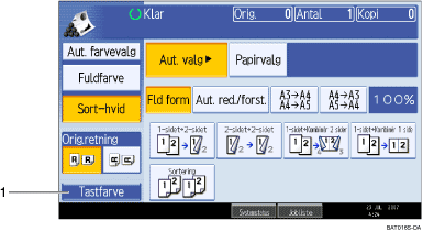 Nummereret illustration på betjeningspanelet