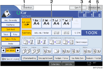 De nummererede illustrationer på skærmpanelet kalder en illustration frem