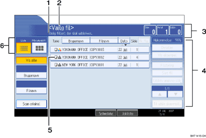De nummererede illustrationer p&aring; sk&aelig;rmpanelet kalder en illustration frem