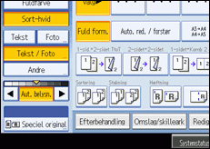 Illustration af betjeningspanelets sk&aelig;rm