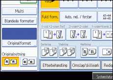 Illustration af betjeningspanelets skærm