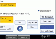 Illustration af betjeningspanelets sk&aelig;rm