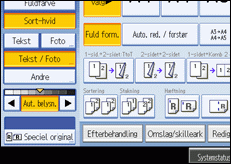 Illustration af betjeningspanelets sk&aelig;rm