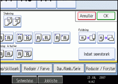 Illustration af betjeningspanelets sk&aelig;rm