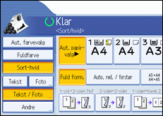 Illustration af betjeningspanelets sk&aelig;rm