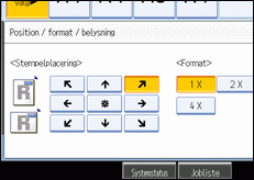 Illustration af betjeningspanelets sk&aelig;rm