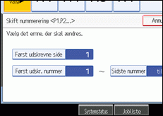 Illustration af betjeningspanelets sk&aelig;rm