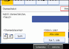 Illustration af betjeningspanelets sk&aelig;rm