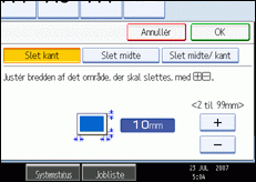 Illustration af betjeningspanelets sk&aelig;rm