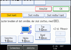 Illustration af betjeningspanelets sk&aelig;rm