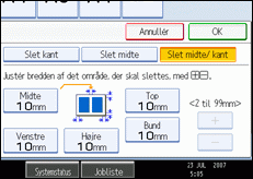 Illustration af betjeningspanelets sk&aelig;rm