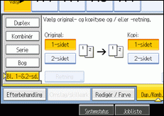 Illustration af betjeningspanelets sk&aelig;rm