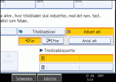 Illustration af betjeningspanelets sk&aelig;rm