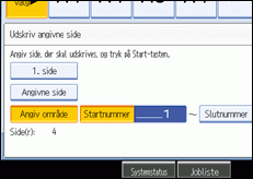 Illustration af betjeningspanelets sk&aelig;rm