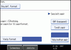 Illustration af betjeningspanelets sk&aelig;rm