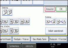 Illustration af betjeningspanelets sk&aelig;rm