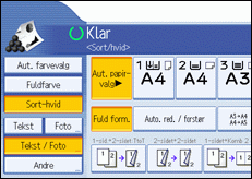 Illustration af betjeningspanelets sk&aelig;rm