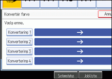 Illustration af betjeningspanelets skærm