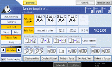 Illustration af betjeningspanelets skærm