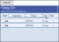 Illustration af betjeningspanelets sk&aelig;rm