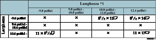 Figura della tabella relativa al rilevamento del formato dell&apos;originale