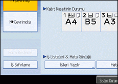 İşlem paneli ekranı gösterimi