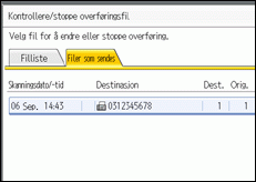 Illustrasjon over kontrollpanelet