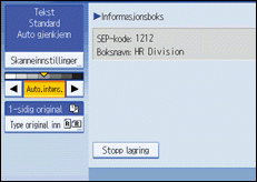 Illustrasjon over kontrollpanelet